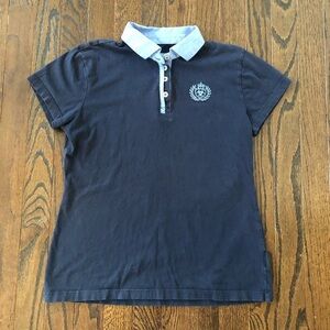 Ariat Girls XL 14-16 Blue Two-Tone 100% Cotton Show Shirt Polo Shirt - VGUC!